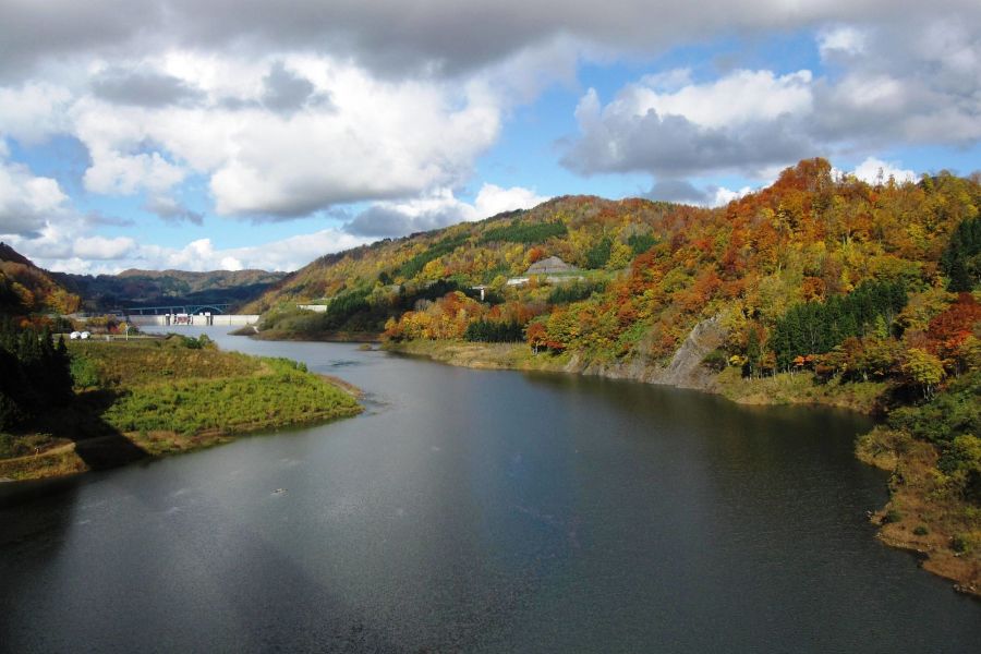 月山ダム周辺の紅葉